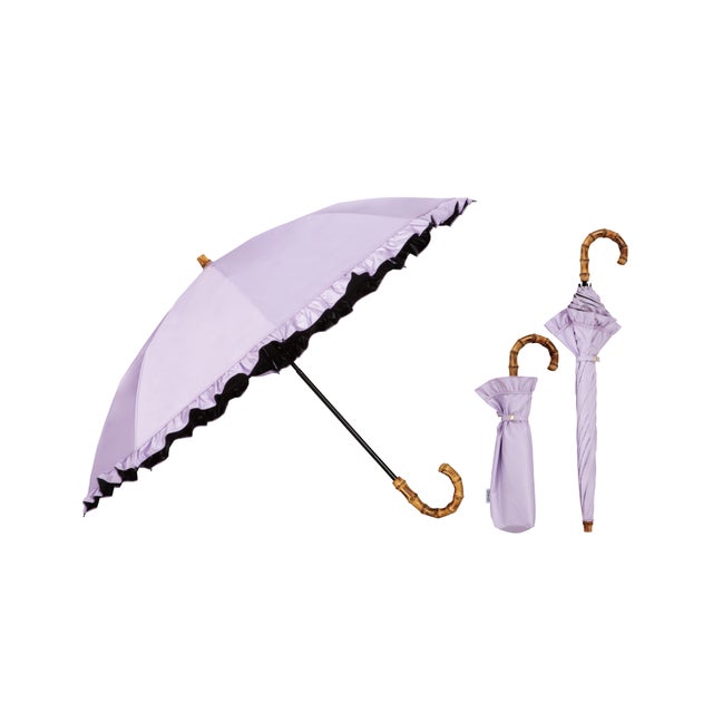 【公式限定】晴雨兼用 最強の日傘 折りたたみ レディース 女性 日焼け対策 UV対策 折り畳み傘 彼女 母 母の日 おしゃれ かわいい 誕生日 クリスマス プレゼント ギフト【Wpc.UVO】 PARASOL2段折 フリルmini (フリル/ラベンダー)