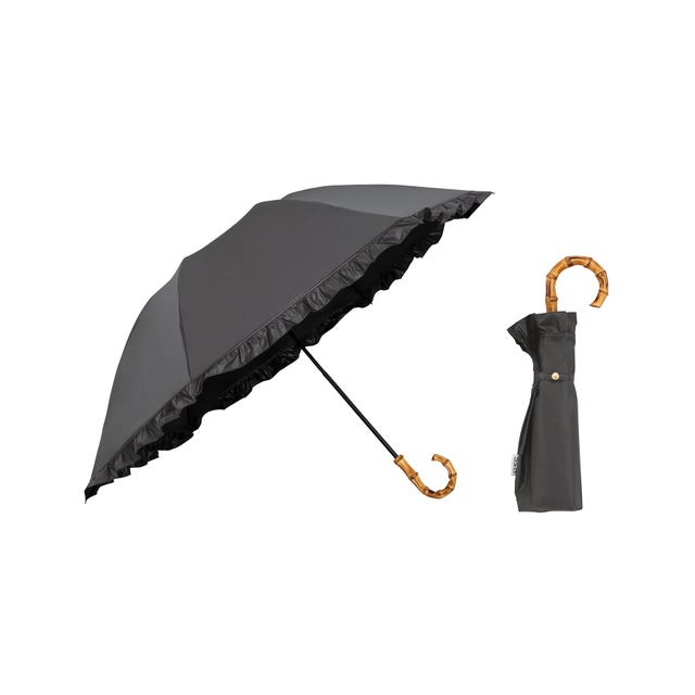 【公式限定】晴雨兼用 最強の日傘 折りたたみ レディース 女性 日焼け対策 UV対策 大きめ 大きい 大判 折り畳み傘 彼女 母 母の日 おしゃれ かわいい 誕生日 クリスマス プレゼント ギフト【Wpc.UVO】 PARASOL3段折 フリルmini (フリル/ブラック)