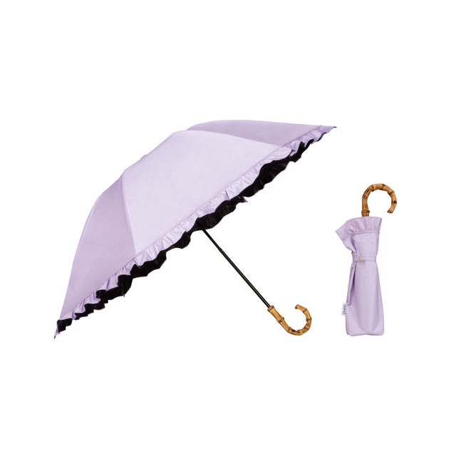【公式限定】晴雨兼用 最強の日傘 折りたたみ レディース 女性 日焼け対策 UV対策 大きめ 大きい 大判 折り畳み傘 彼女 母 母の日 おしゃれ かわいい 誕生日 クリスマス プレゼント ギフト【Wpc.UVO】 PARASOL3段折 フリルmini (フリル/ラベンダー(限定色))