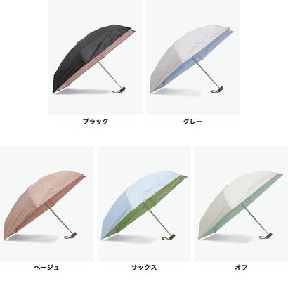 折りたたみ傘 レディース 晴雨兼用 手動開閉 折り畳み傘 日傘 雨傘 傘 軽量 可愛い 50cm 大人 UV 100% 遮熱 UPF50＋ 遮光インサイドカラータイニー 801-12973-102 （ベージュ）｜詳細画像