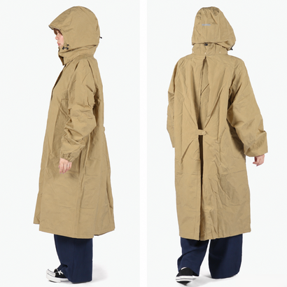 レインコート 自転車 メンズ レディース リュック対応 通学 通勤 リュック アウトドア ビジネス 雨具 カッパ WbyWpc. リュックが背負えるレインコート R009-001-201 （ベージュ）｜詳細画像
