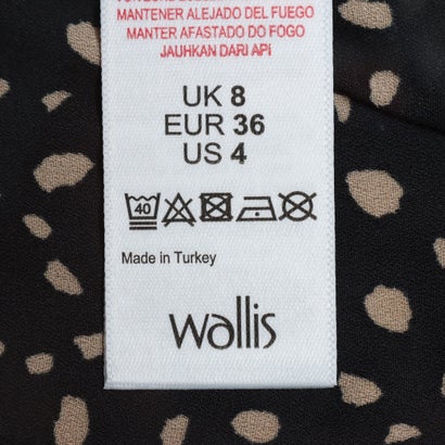 ウォリス Wallis イギリス ペイズリープリントブラウス 襟リボン ギャザースリーブ （BLACK MIX）｜詳細画像