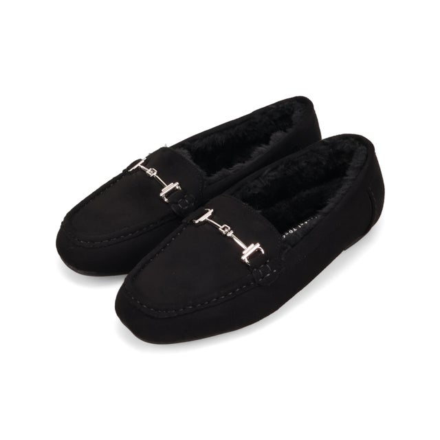 2026秋冬新作ビットモチーフ付きファーモカシン/62318 （BLACK）