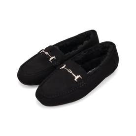 2026秋冬新作ビットモチーフ付きファーモカシン/62318 （BLACK）