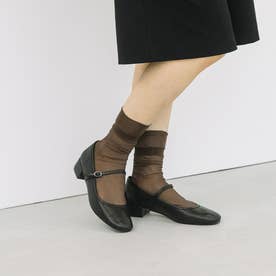 ストラップフラットパンプス （ブラック）