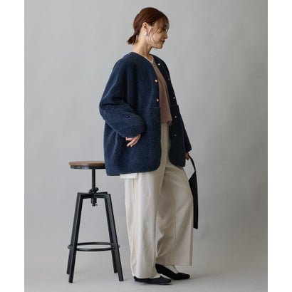 リバーシブルボアコート （67ネイビー）｜詳細画像