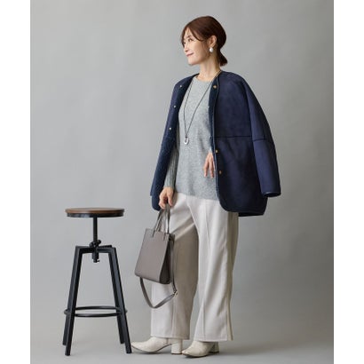 リバーシブルボアコート （67ネイビー）｜詳細画像