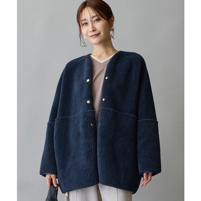 リバーシブルボアコート （67ネイビー）