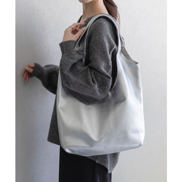 A4サイズ対応 大容量 軽量 肩かるトート （9140シルバー）