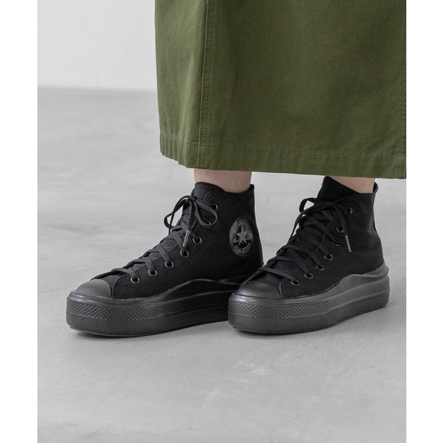 CONVERSE コンバース ALL STAR LIGHT PLTS Ⅱ HI オールスター ライト 軽量 厚底 ハイカットスニーカー （4171ブラックモノクローム）