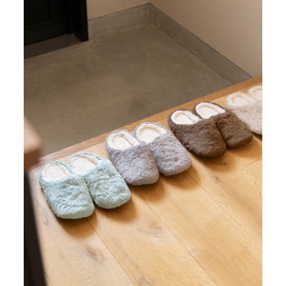 ふわふわ 暖かい 冬用 スリッパ ルームシューズ （9180スモークブラウン）｜詳細画像