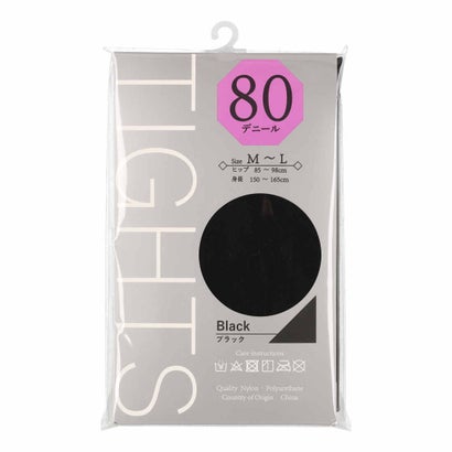 80デニール 黒タイツ 1足組み 程よい透け感 （9020ブラック）｜詳細画像