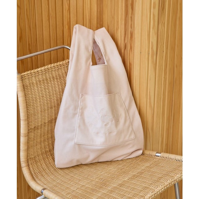 【Hoaw.×Sampoコラボアイテム】ベロアショッパー （babypink）
