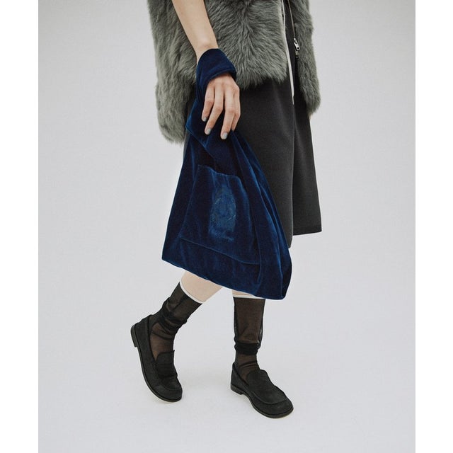 【Hoaw.×Sampoコラボアイテム】ベロアショッパー （blue）