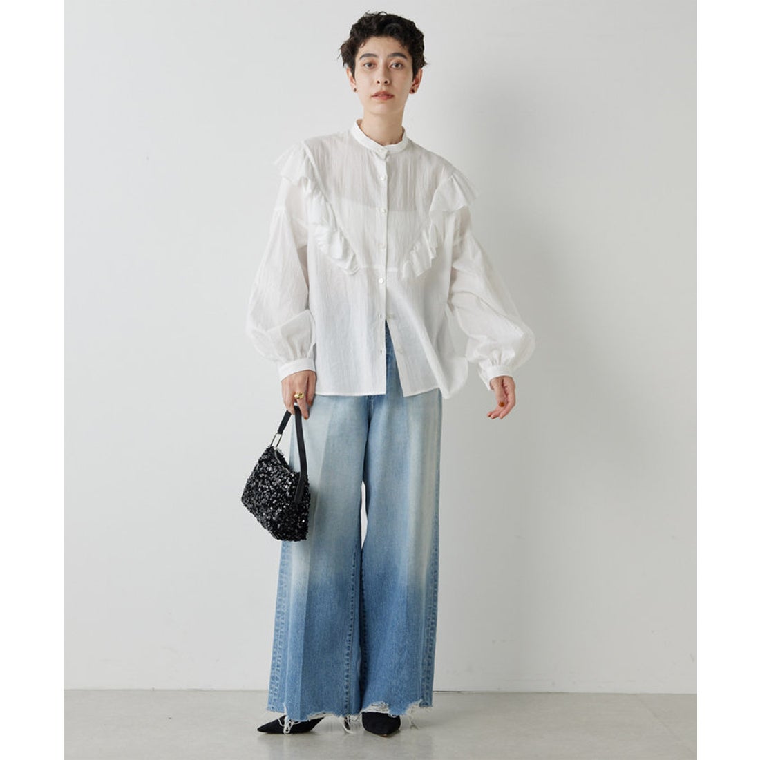 ウィムガゼット Whim Gazette フリルブラウス （offwhite 