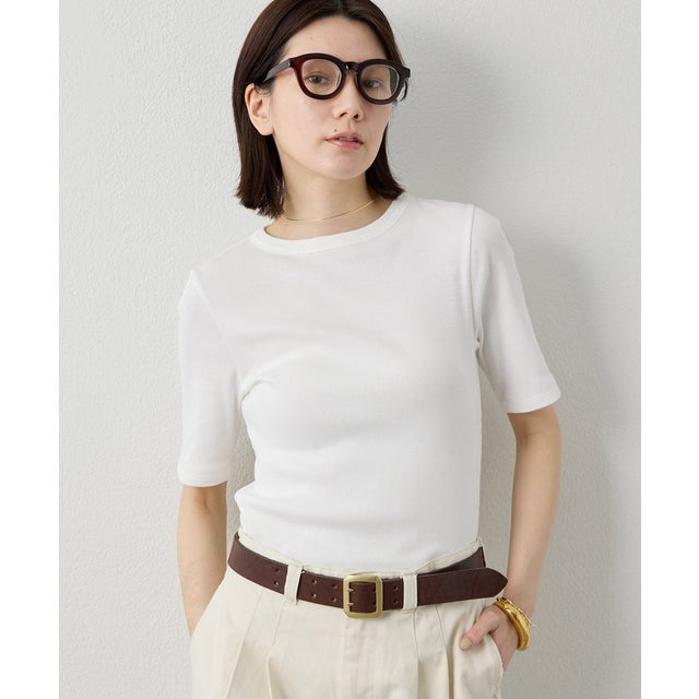 半袖クルーネックテレコカットソー （offwhite）