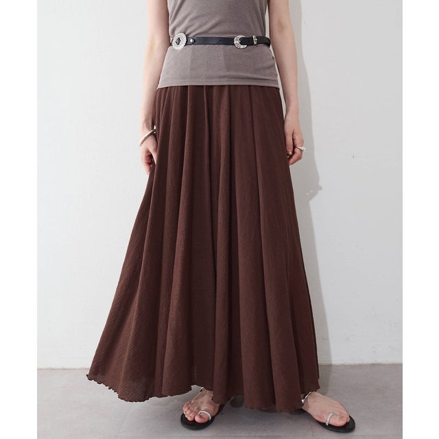 コットンガーゼシフォンスカート （brown）