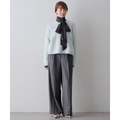 カシミヤ混ファークルーネックニットプルオーバー （mintgreen）｜詳細画像