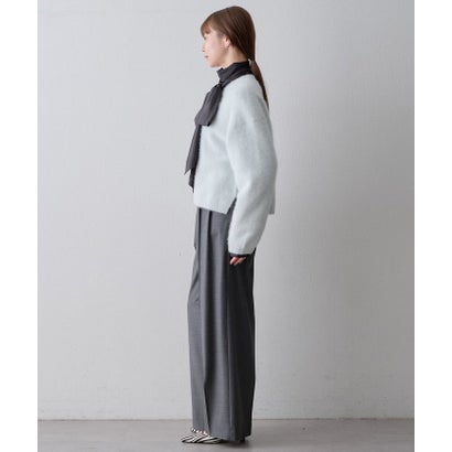 カシミヤ混ファークルーネックニットプルオーバー （mintgreen）｜詳細画像