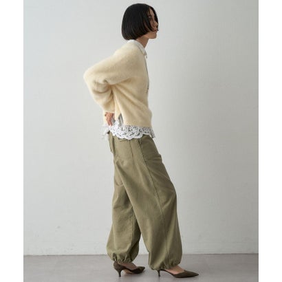 カシミヤ混ファークルーネックニットプルオーバー （mintgreen）｜詳細画像