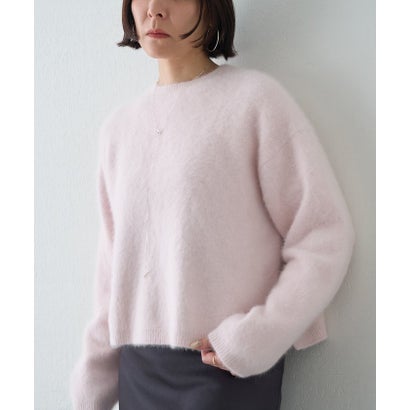 カシミヤ混ファークルーネックニットプルオーバー （mintgreen）｜詳細画像