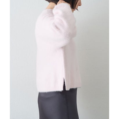 カシミヤ混ファークルーネックニットプルオーバー （mintgreen）｜詳細画像