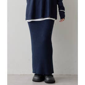 【Drawing Numbers】ウールリブニットタイトスカート （navy）