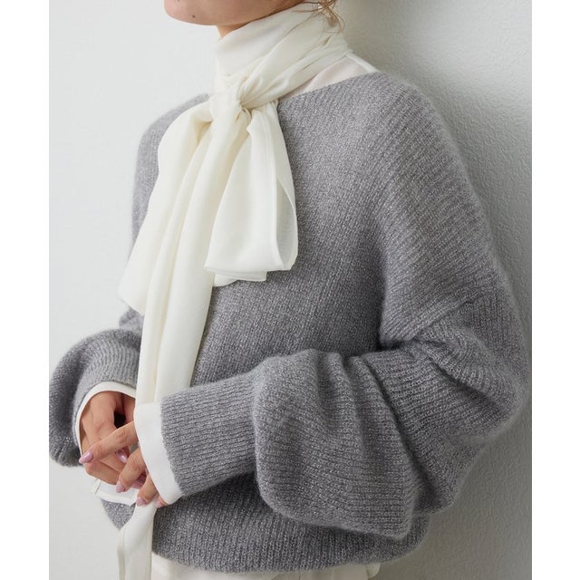 モヘヤラメニットプルオーバー （lightgrey）