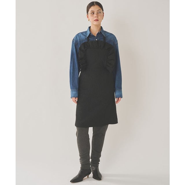 ジャガードエプロンワンピース （black）