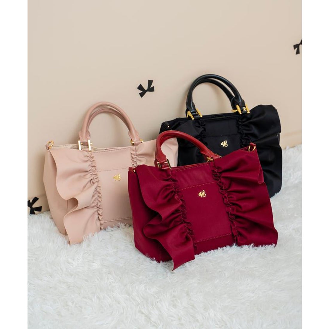 ウィルセレクション WILLSELECTION ネオプレンフリルバッグ （ブラック 