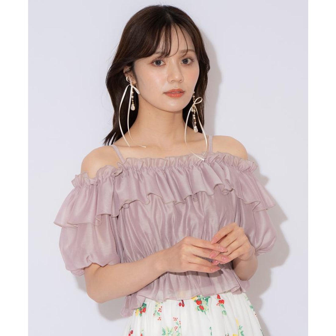 ウィルセレクション WILLSELECTION シャーリングオフショルブラウス