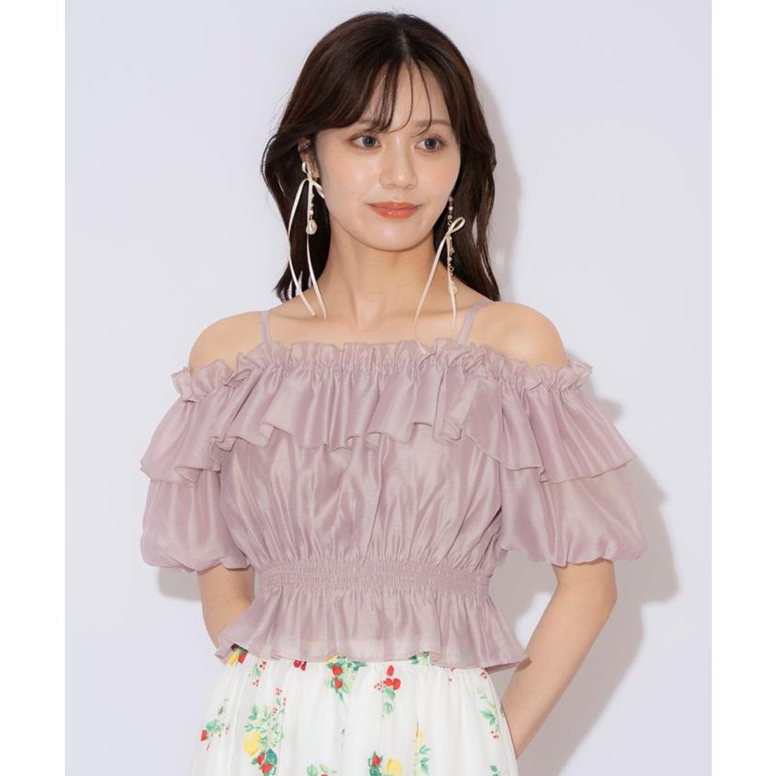 ウィルセレクション WILLSELECTION シャーリングオフショルブラウス 