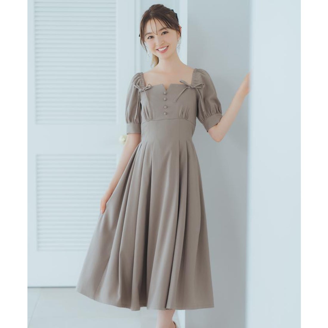ウィルセレクション　WILLSELECTION ワンピース ウィルセレクション WILLSELECTION デコルテリボンフレアワンピース