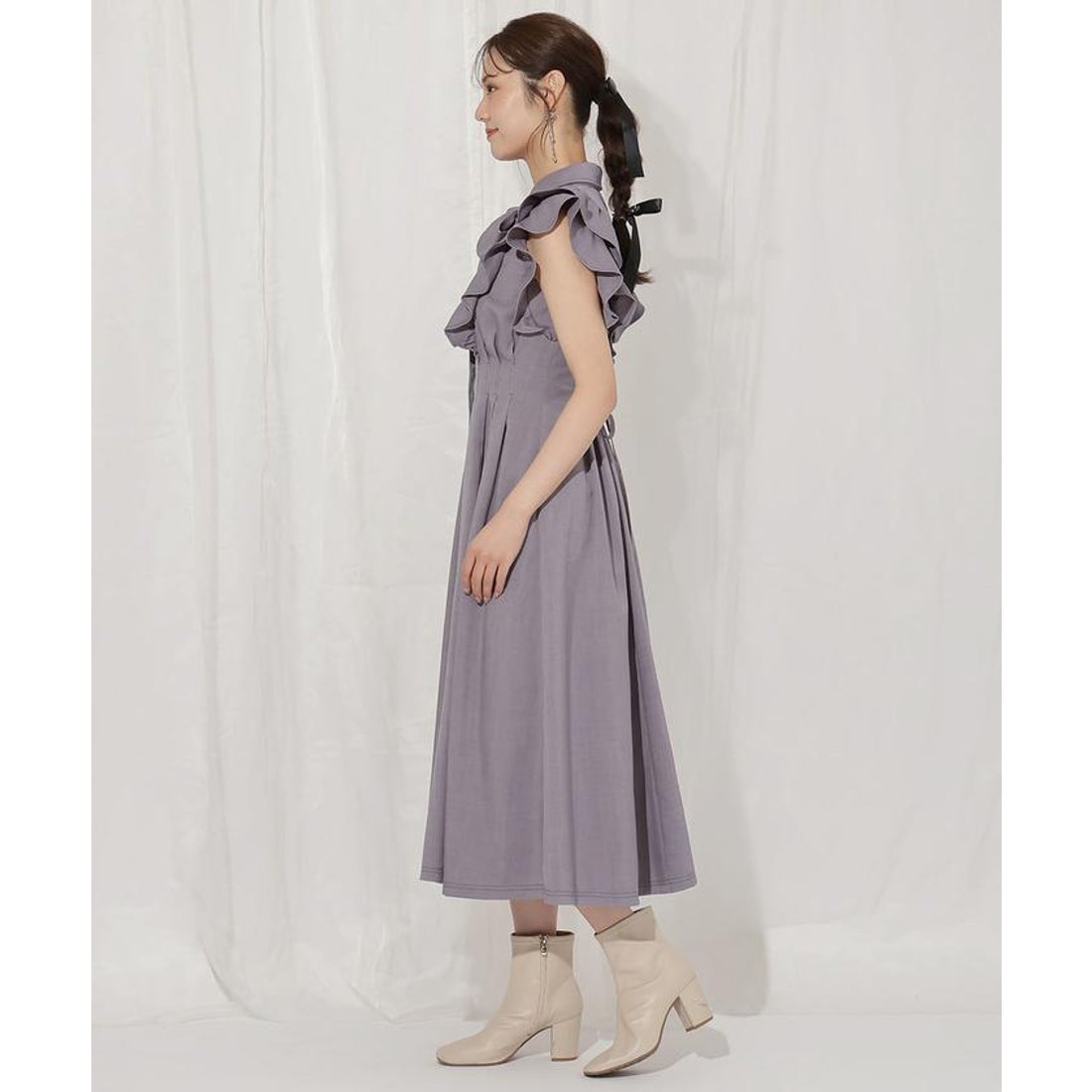 ウィルセレクション WILLSELECTION リボンタイタックウエストシャツ