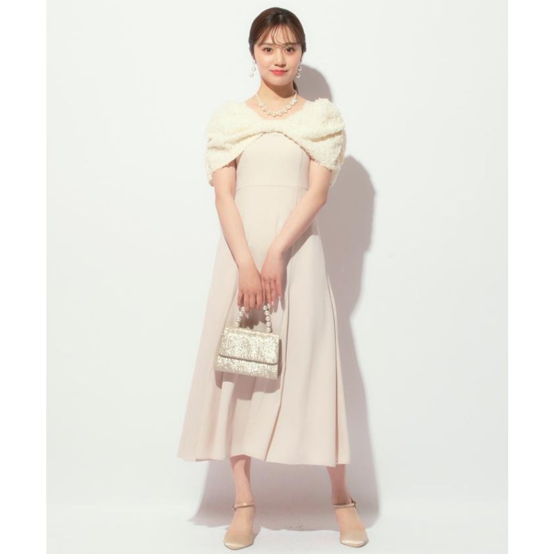 ウィルセレクション WILLSELECTION リボンオフショルドレス （ピンク 