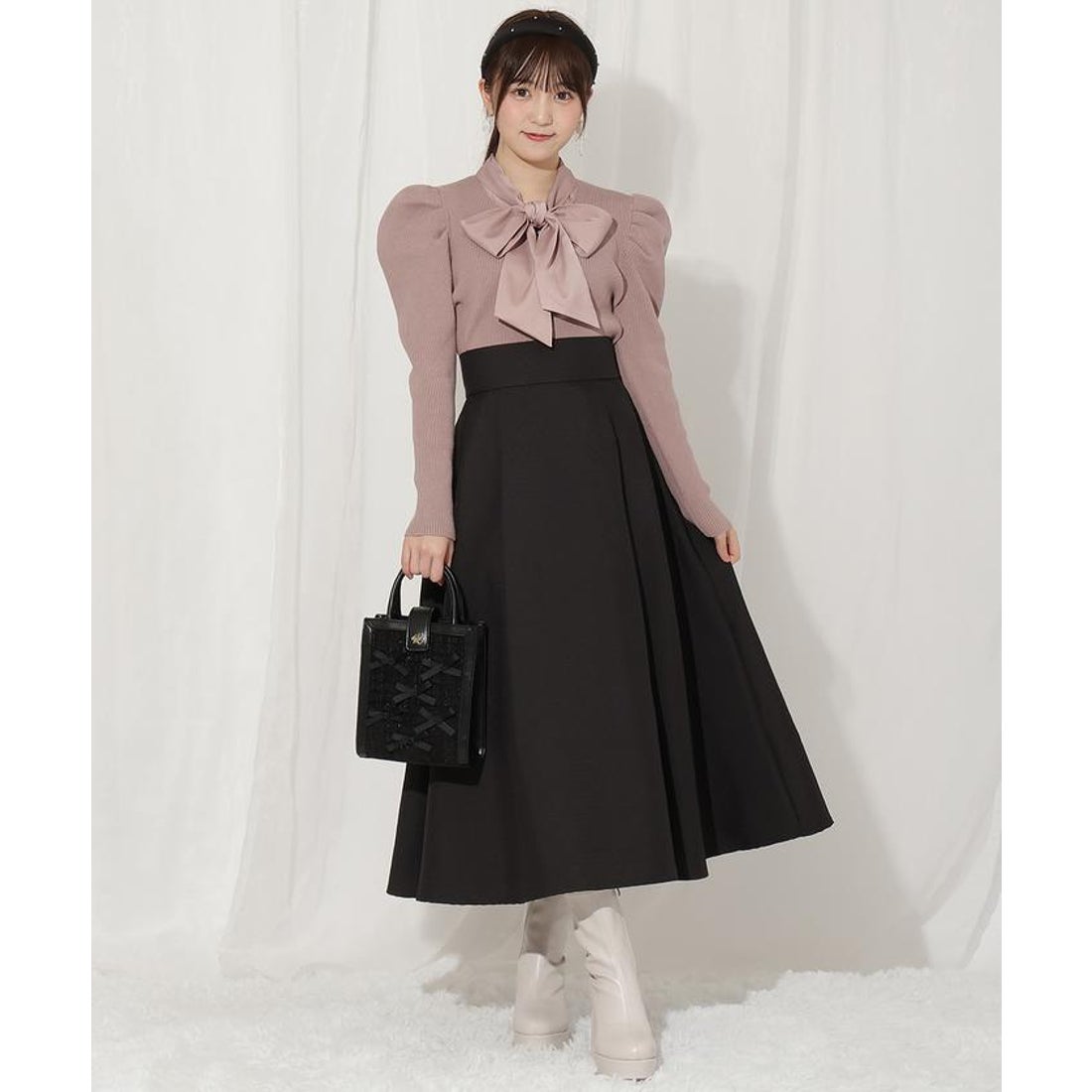 ウィルセレクション WILLSELECTION 千鳥柄ジャガードタックフレア 