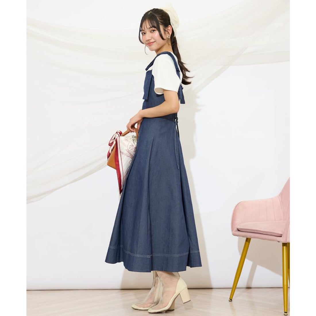 ウィルセレクション WILLSELECTION ショルダーリボンフレアワンピース