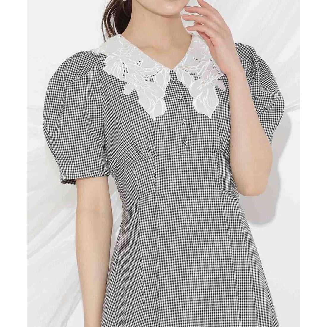 大人気完売♡美品♡ WILLSELECTION タックウエストレース襟ワンピース ウィルセレクション WILLSELECTION タックウエストレース襟ワンピース