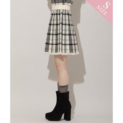ウィルセレクション WILLSELECTION チェック柄ニットフレアスカート （茶系チェック）｜詳細画像