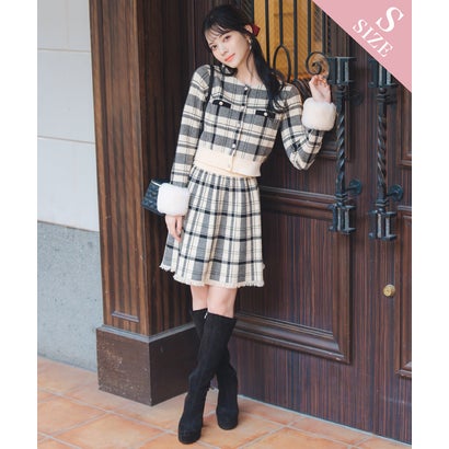 ウィルセレクション WILLSELECTION チェック柄ニットフレアスカート （茶系チェック）｜詳細画像