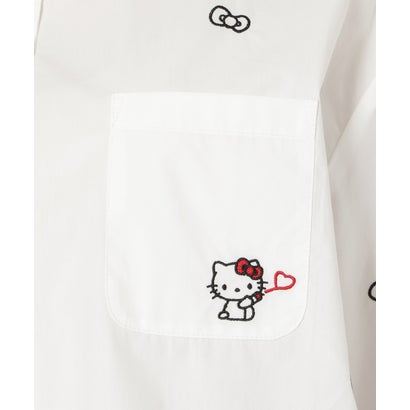 WILLSELECTION×HELLO KITTY 刺繍クロップドシャツ ピンク｜詳細画像