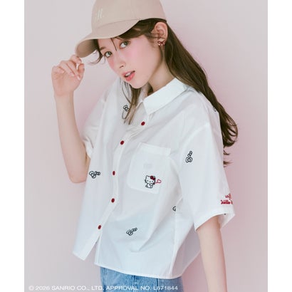 WILLSELECTION×HELLO KITTY 刺繍クロップドシャツ オフ｜詳細画像