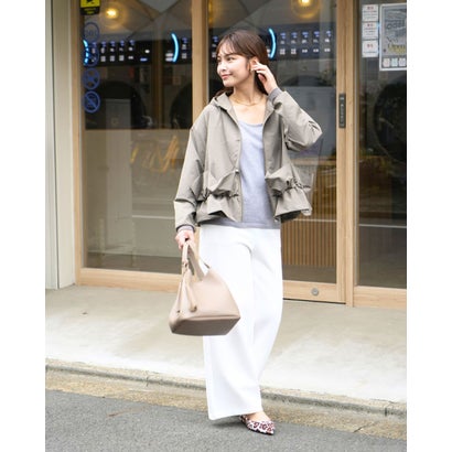 通勤パーカーこそ大人可愛く （カーキ）｜詳細画像