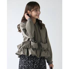 通勤パーカーこそ大人可愛く （カーキ）