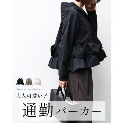 通勤パーカーこそ大人可愛く （ブラック）｜詳細画像