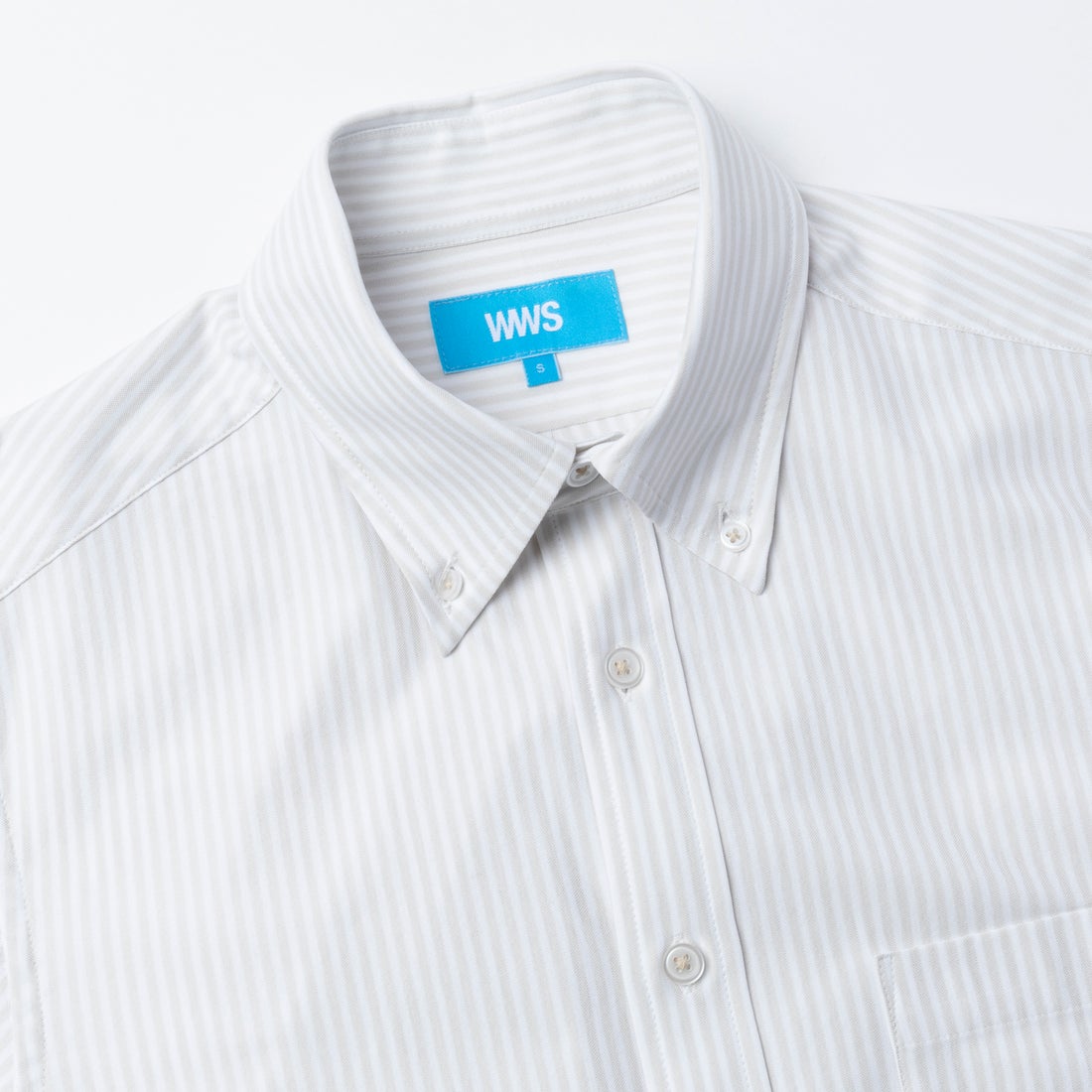 究極の半袖ボタンダウンシャツ ストライプ （ベージュ） -WWSワーク