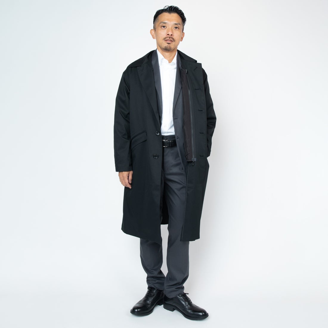 soutien collar coat/ライナー付ステンカラーコート/L/NVY