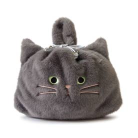 ウーヴン WOVEN もこもこネコ2WAY巾着バッグ fur-nekoface-bag-gy
