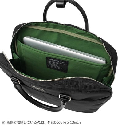 ワンダーバゲージ WONDER BAGGAGE 正規品2年保証 ビジネスバッグ メンズ レディース ブリーフケース トート 通勤 軽量 16インチ PC収納 横型 手持ち 連結 底鋲 日本製 A4 6.7L GOODMANS MG WB-G-040 （ブラック）｜詳細画像