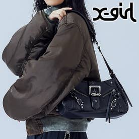 ZIP AND BELT FAUX LEATHER BAG BLACK [105264053012] （BLACK）